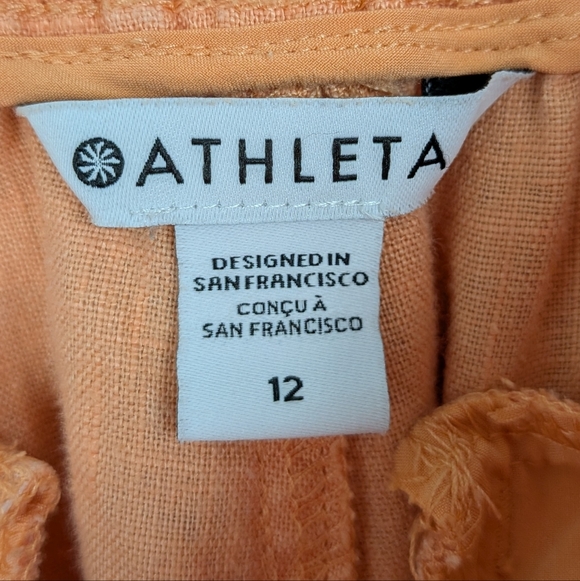 Athleta Cabo Linen Jogger Pants Cactus Peach 12 - Picture 4 of 5